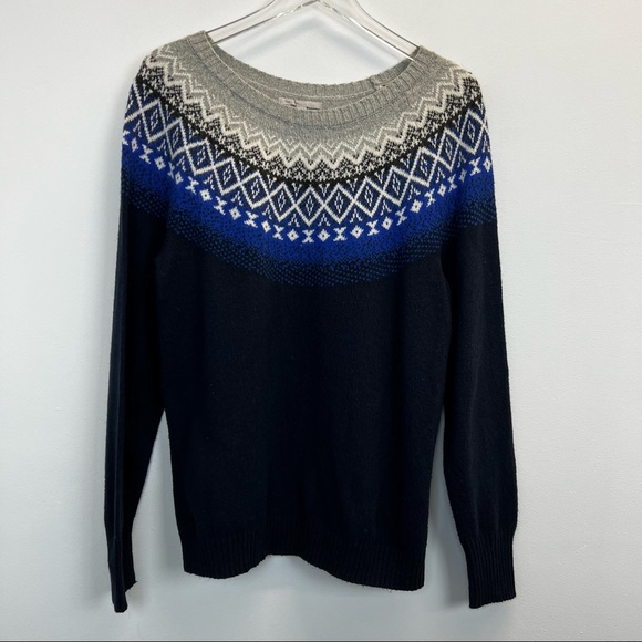 GAP Sweaters - Gap Fair Isle Sweater Angora Blue Grey Navy Medium